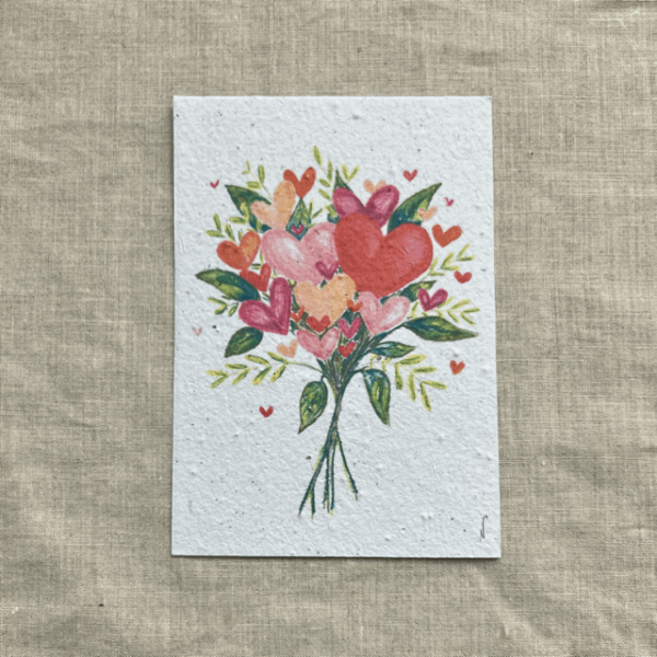 Bouquet de cœurs – Carte à planter A6