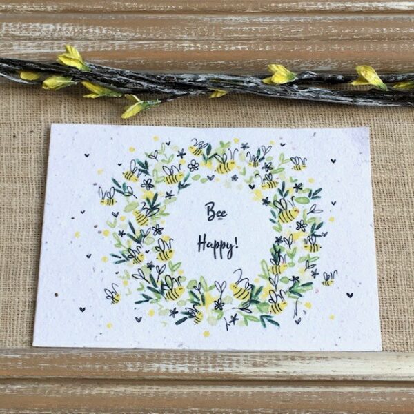 Bee happy – carte à planter A6