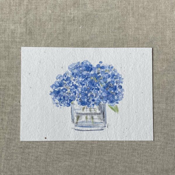 Hortensias bleus – Carte à planter A6