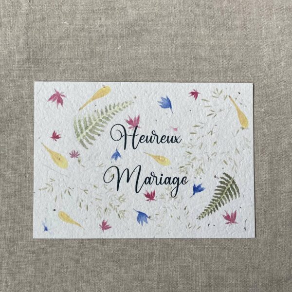 Heureux mariage – Carte à planter A6 poétique