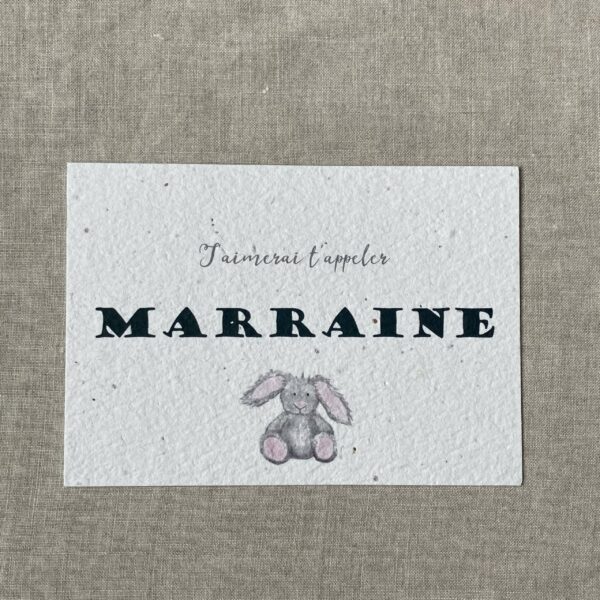 Marraine lapin – Carte à planter A6