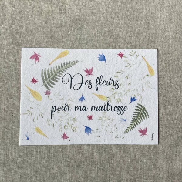 Maîtresse poétique – Carte à planter A6 poétique