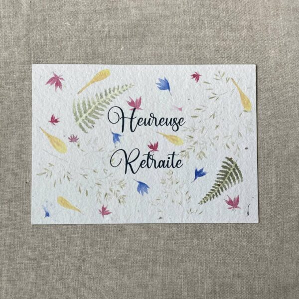 Heureuse retraite – Carte à planter A6 poétique