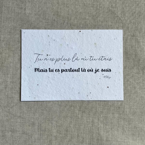 Tu n’es plus là – Carte à planter A6