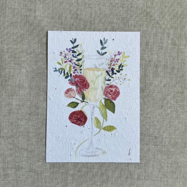 Champagne en fleurs – Carte à planter A6