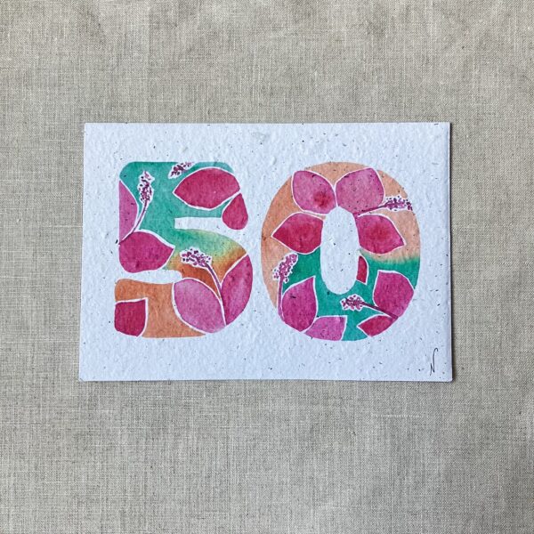 Anniversaire 50 ans – Carte à planter A6